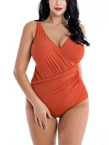 Solid Color Sexy One-piece Ladies Triangle Swimsuit