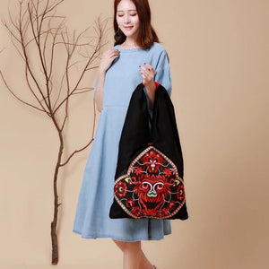 Tibet national style embroidery bag one-shoulder cloth bag