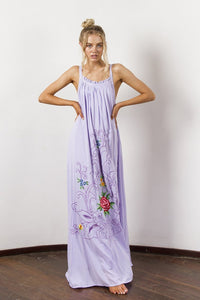 Bohemian Holiday Wind Color Flower Embroidery Strap Sexy Dress