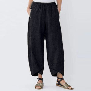 Plus Size Loose Women Yoga Trousers with Thin Strips and Wide Legs