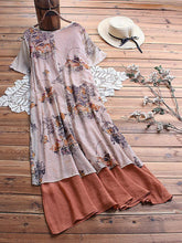 Load image into Gallery viewer, Loose Printing Large Size Medium Length Dress Fake Two-piece Set