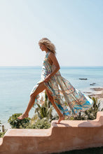 Load image into Gallery viewer, Chiffon Beach Dress Printed V-neck Short-sleeved Bohemian Dress
