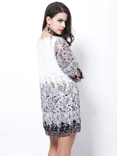 Load image into Gallery viewer, Fashion White Lace Bohemia Half Sleeve Mini Dress Beach Dress