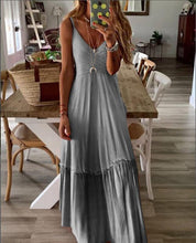 Load image into Gallery viewer, V-neck Strap Slim Long Dress