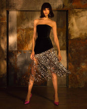 Load image into Gallery viewer, Sequin Tassel Splice and Wipe Chest Dress
