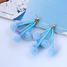 Load image into Gallery viewer, 1 Pair bohemia style long earrings small tassel jewelry Xmas party