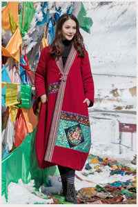 Winter ethnic wind oversize women's cotton-padded jackets