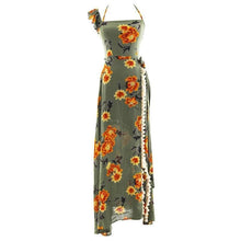 Load image into Gallery viewer, Bohemian Beach Long Skirt with Split Irregular Seaside Halter Strap Print Dress