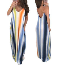 Load image into Gallery viewer, New Spaghetti Strap Printed Loose Beach Maxi Dress