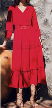 Load image into Gallery viewer, VINTAGE LACE BOHO HALF-SLEEVE LONG DRESS