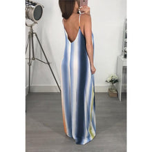 Load image into Gallery viewer, New Spaghetti Strap Printed Loose Beach Maxi Dress
