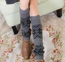 Load image into Gallery viewer, Boot cuff thick short-sleeved thick thick bamboo knit wool yarn socks - 14