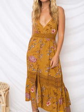 Load image into Gallery viewer, Printed Spaghetti Strap Backless Beach Bohemia Maxi Dress