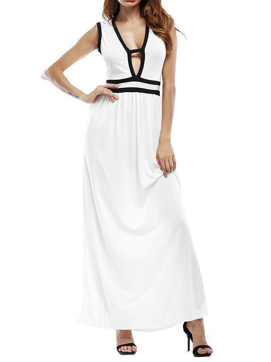 Elegant V-neck slim long dress Evening Dress