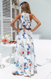 Floral Print Sleeveless Beach Bohemia Maxi Dress