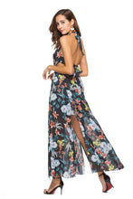 Load image into Gallery viewer, Floral Print Sleeveless Chiffon Beach Maxi Dress