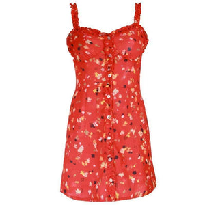 New arrival slim hip holiday style lace printing strap dress