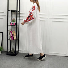 Load image into Gallery viewer, Embroidery Long Sleeve Loose Casual Maxi Dress