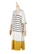 Load image into Gallery viewer, Striped Spring/Summer V-Neck Bat Sleeve Striped Dress