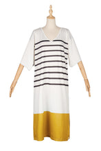 Load image into Gallery viewer, Striped Spring/Summer V-Neck Bat Sleeve Striped Dress