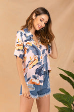Load image into Gallery viewer, Women&#39;s summer Lapel print single breasted shirt
