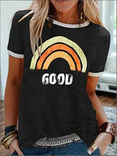 Load image into Gallery viewer, Summer New Rainbow Letter Printing Color Matching Short-sleeved T-shirt