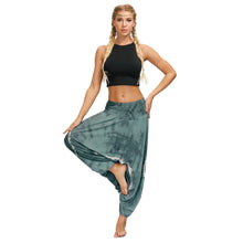 Load image into Gallery viewer, Tie dyed digital print women&#39;s casual pants sports yoga crotch pants slacks