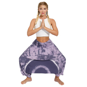Tie dyed digital print women's casual pants sports yoga crotch pants slacks
