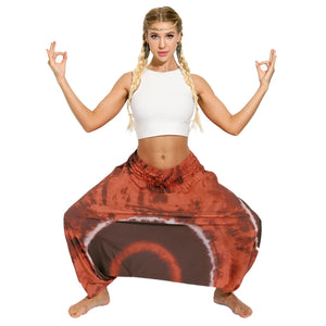 Tie dyed digital print women's casual pants sports yoga crotch pants slacks