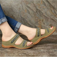 Load image into Gallery viewer, One word sandals women&#39;s spring new muffin thick sole slippers