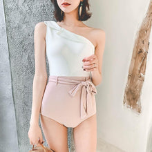 Load image into Gallery viewer, Sexy Swimsuit Female Retro One-shoulder Slimming Conjoined Spa Bikini Swimwear