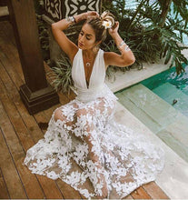 Load image into Gallery viewer, Summer New Dress Perspective Lace Hollow Beach Long Dress