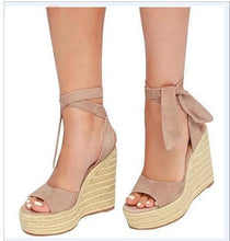 Load image into Gallery viewer, Sexy peep Toe Platform Wedge Woman Summer Rope High Heels Sandals