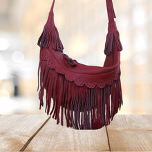 Load image into Gallery viewer, Women Handmade Leather Bag Classic Wild Tassel Crossbody Leather Bag