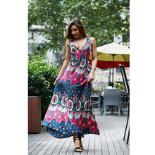Load image into Gallery viewer, Boho National V-neck Print Large Size Beach Long Dress