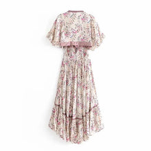 Load image into Gallery viewer, Boho Vintage Deep V-neck Irregular Backless Print Dress
