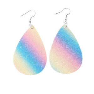 Colorful Frosted Sequins Drop Leather Earrings