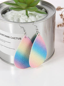 Colorful Frosted Sequins Drop Leather Earrings