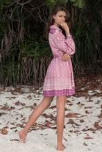 Load image into Gallery viewer, Boho Lapel Waist and Long Sleeve Printed Dress