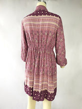 Load image into Gallery viewer, Boho Lapel Waist and Long Sleeve Printed Dress