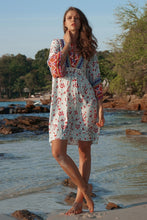 Load image into Gallery viewer, Bohemian Nine-point Sleeve V-neck Loose Ethnic Print Dress Skirt
