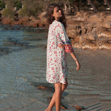 Load image into Gallery viewer, Bohemian Nine-point Sleeve V-neck Loose Ethnic Print Dress Skirt