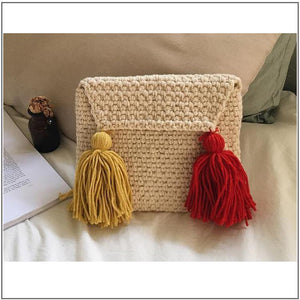 Hand-knitted Tassel Bag Crossbody Purse