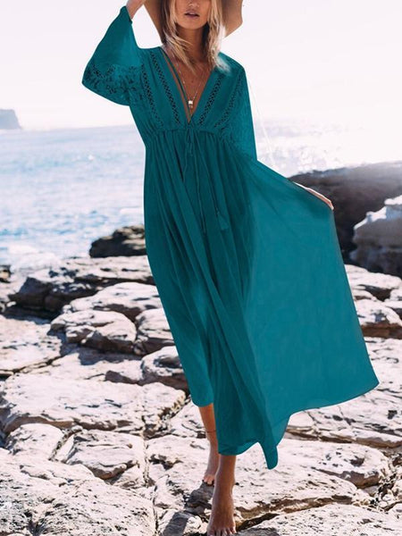 Lace Beach Holiday Sunscreen Long Dress