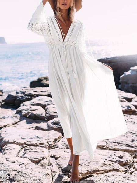 Lace Beach Holiday Sunscreen Long Dress