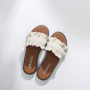 Fungus Lace Slippers Female Small Fresh Flat Sandals and Slippers