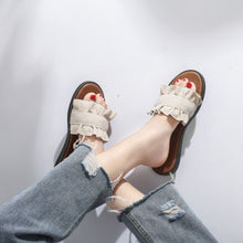 Load image into Gallery viewer, Fungus Lace Slippers Female Small Fresh Flat Sandals and Slippers