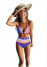 Load image into Gallery viewer, Bikini High Waist Split Tassel Swimsuit