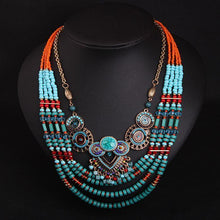 Load image into Gallery viewer, Vintage Bohemian Handmade Beaded Necklace Women&#39;s Multilayered Color Clothing Accessories Necklace