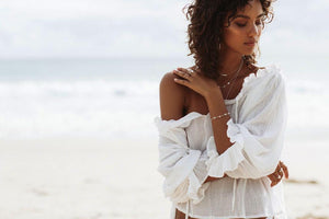 Lace Shirt Ruffled Trumpet Sleeve Beach Blouse Sun Protection Clothing Top